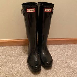 Hunter Boots, Black, barely worn, size 7